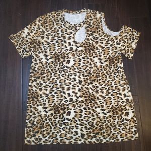 Ramisu Scoop Neck Leopard Top sz 2XL